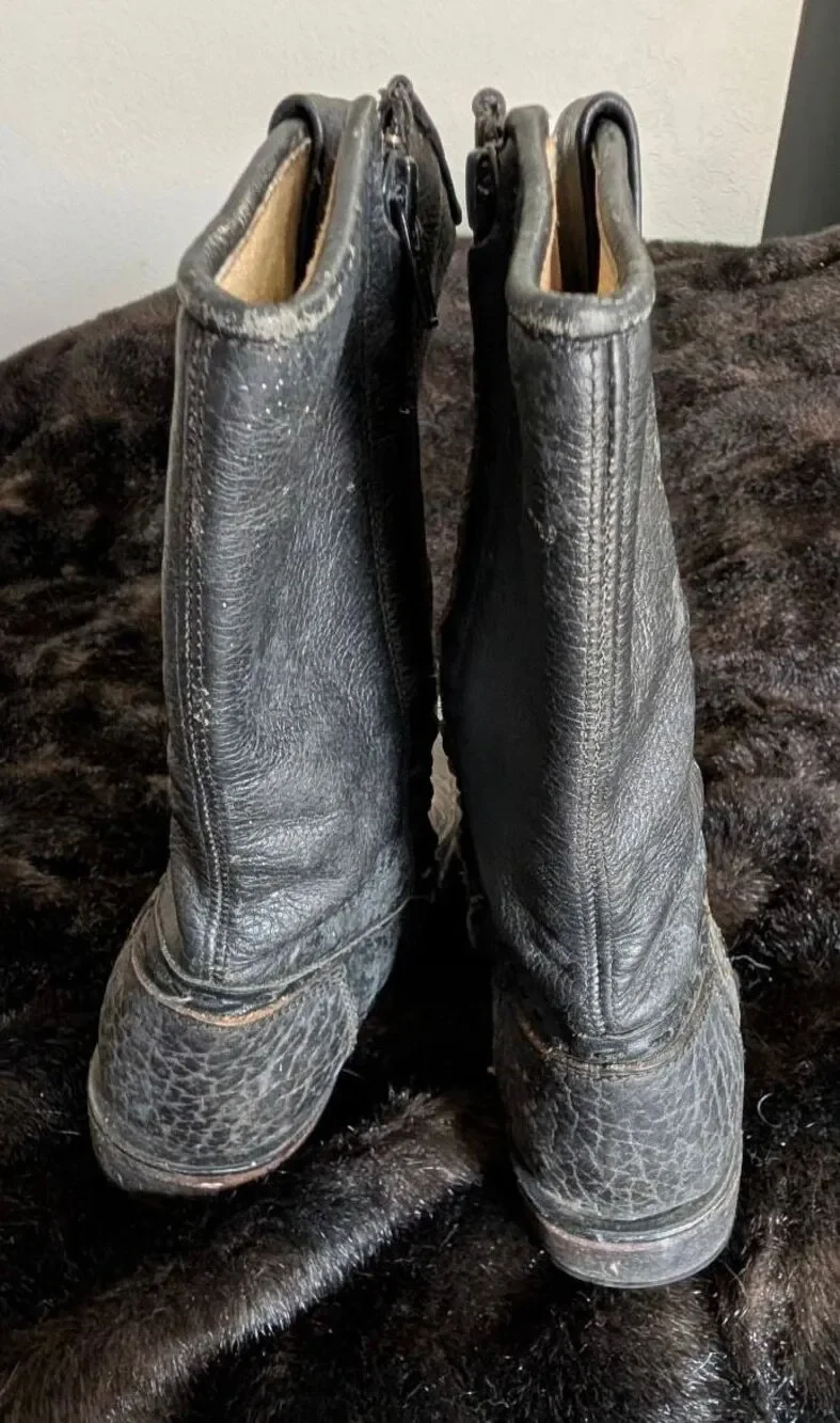 RUDEL THE NAVARRO BLACK FAUX SHARK COWBOY WESTERN BOOTS 7 EE